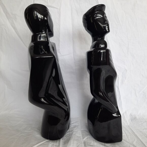 Vintage 80s Lindsey B Balkweill Style Ceramic Man Woman Memphis Style Figurines - Picture 2 of 12